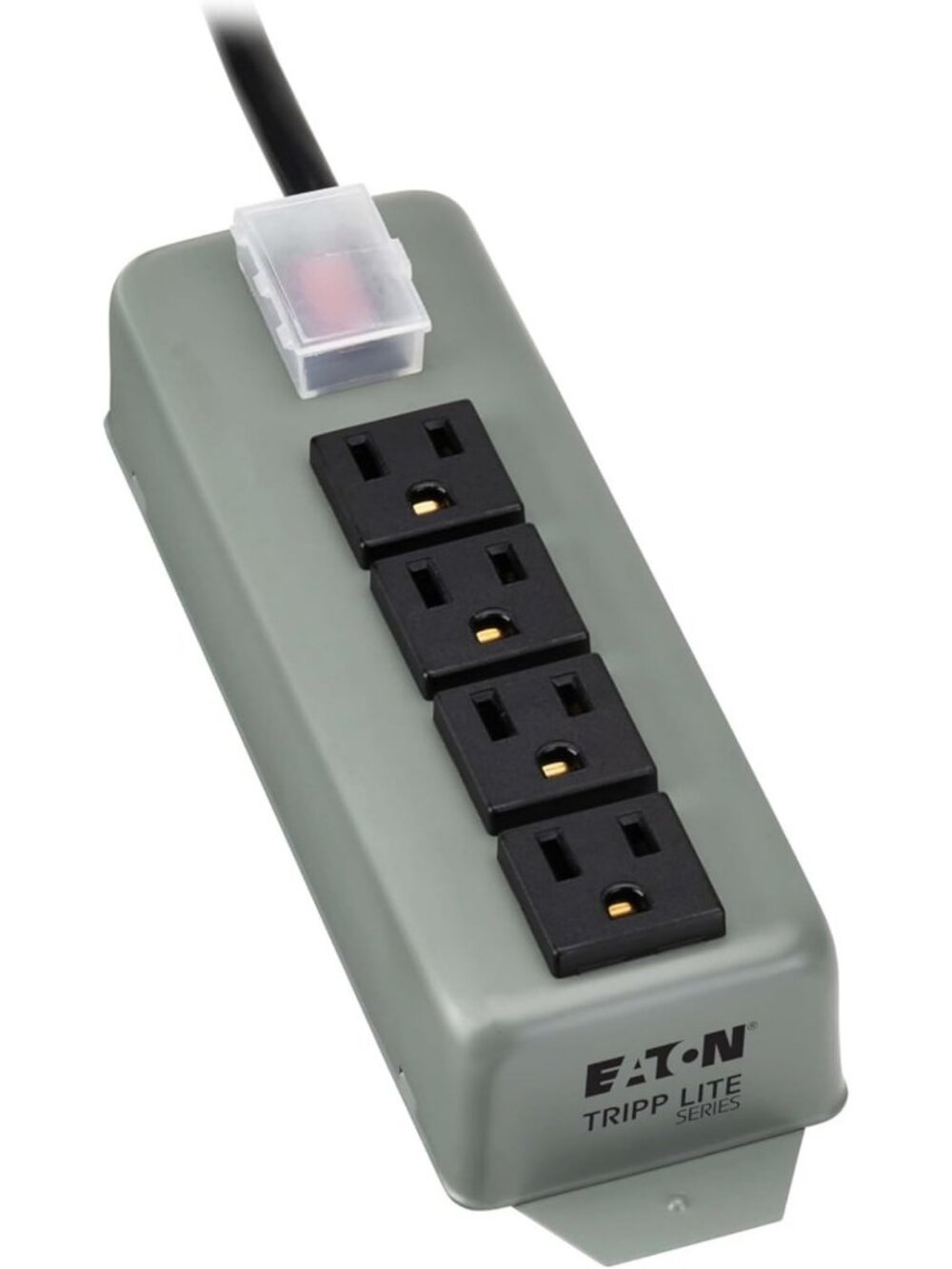 Heavy Duty Metal Power Strip with 4 Outlets, UL Listed for Garage & Workshop Use